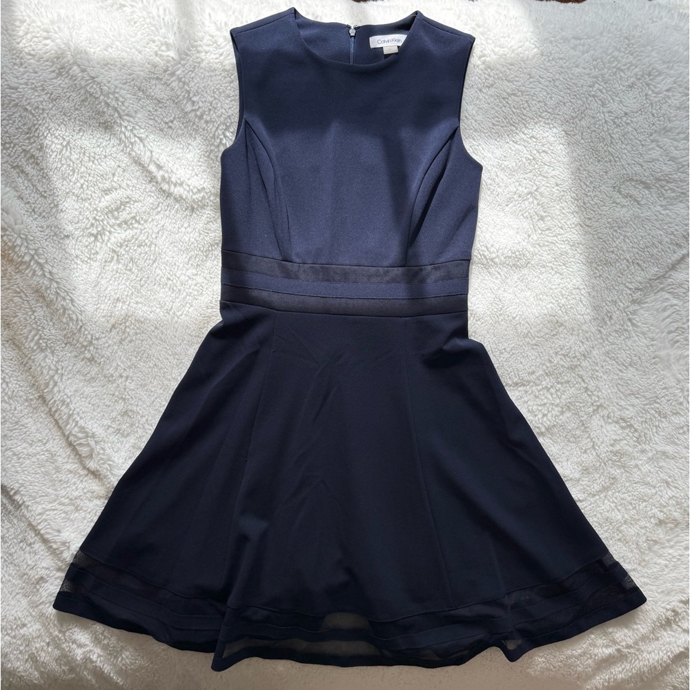 CALVIN KLEIN Navy Dress Size 2P